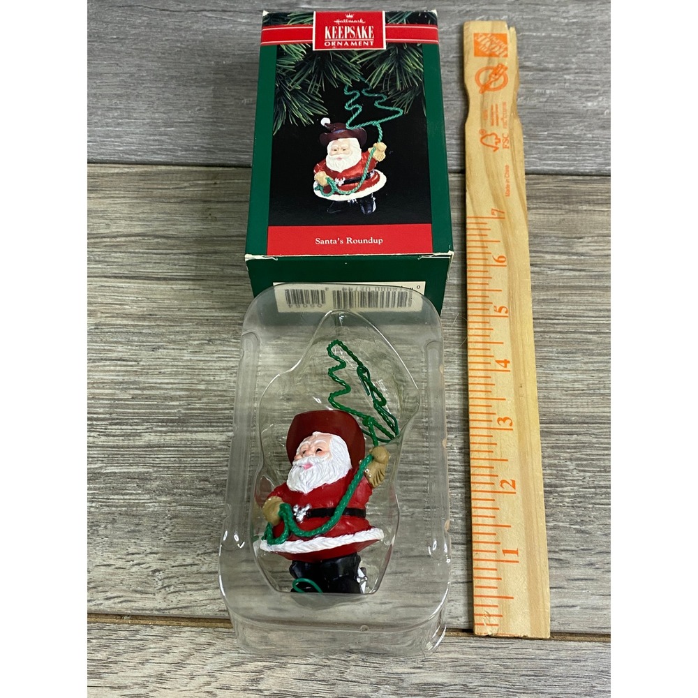 Hallmark Keepsake Ornament Santa's Roundup Cowboy Santa Lasso 1994 QX5084 Box